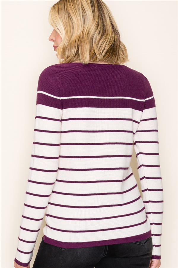 Plum Striped Sweater