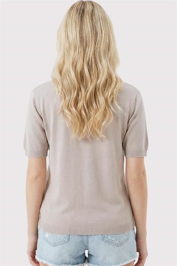 Lt Grey Short Sleeve Crew Neck Sweater