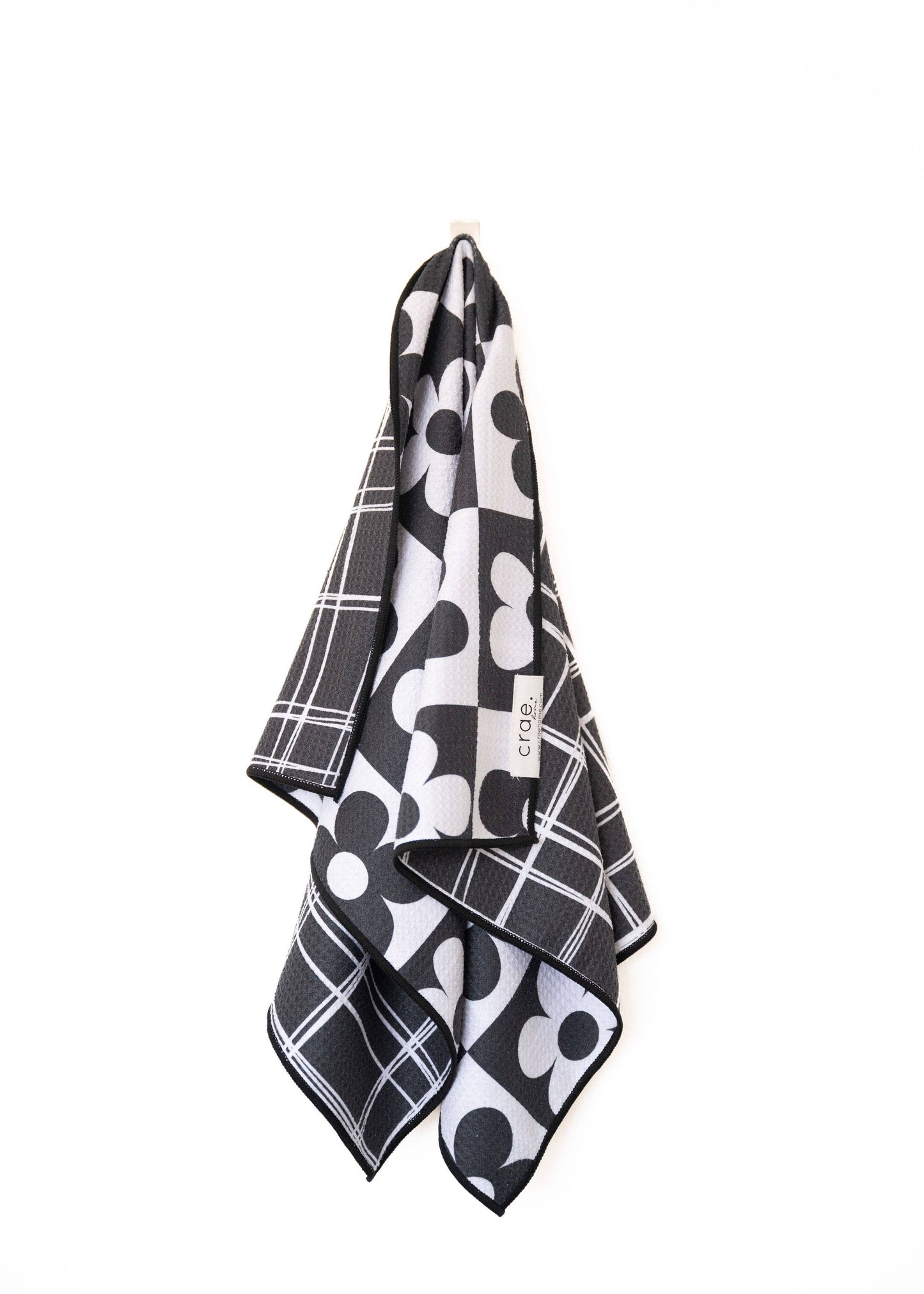 8 Track: Reversible Hand Towel: Black/ White / Hand Towel