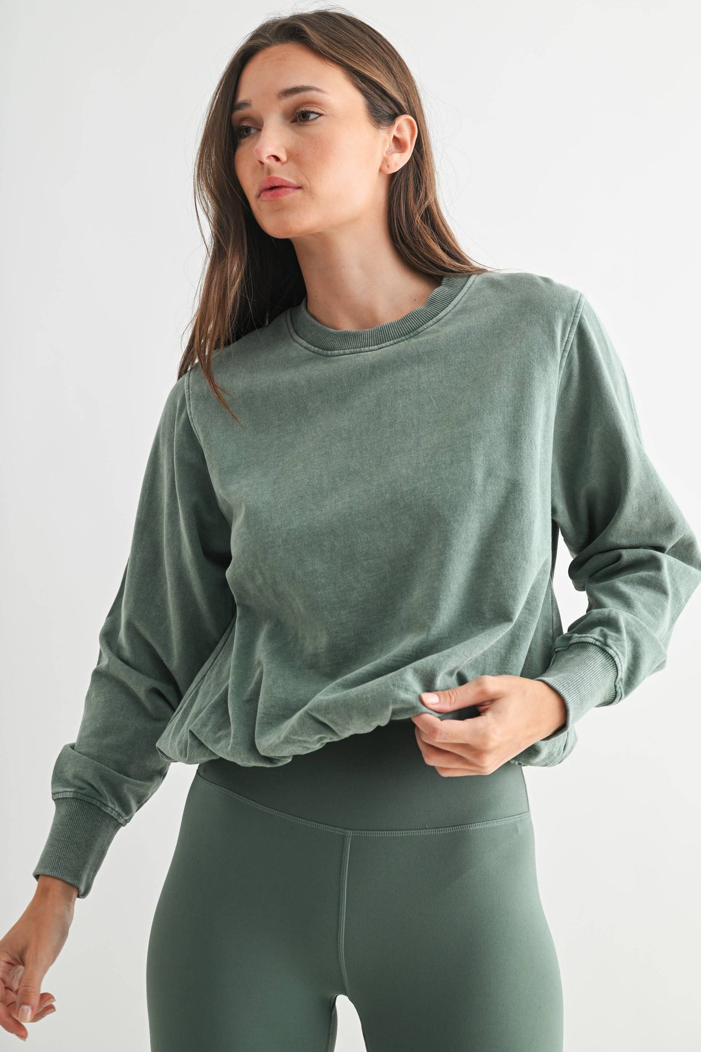 MONO B Mineral Cloud Bubble Hem Pullover