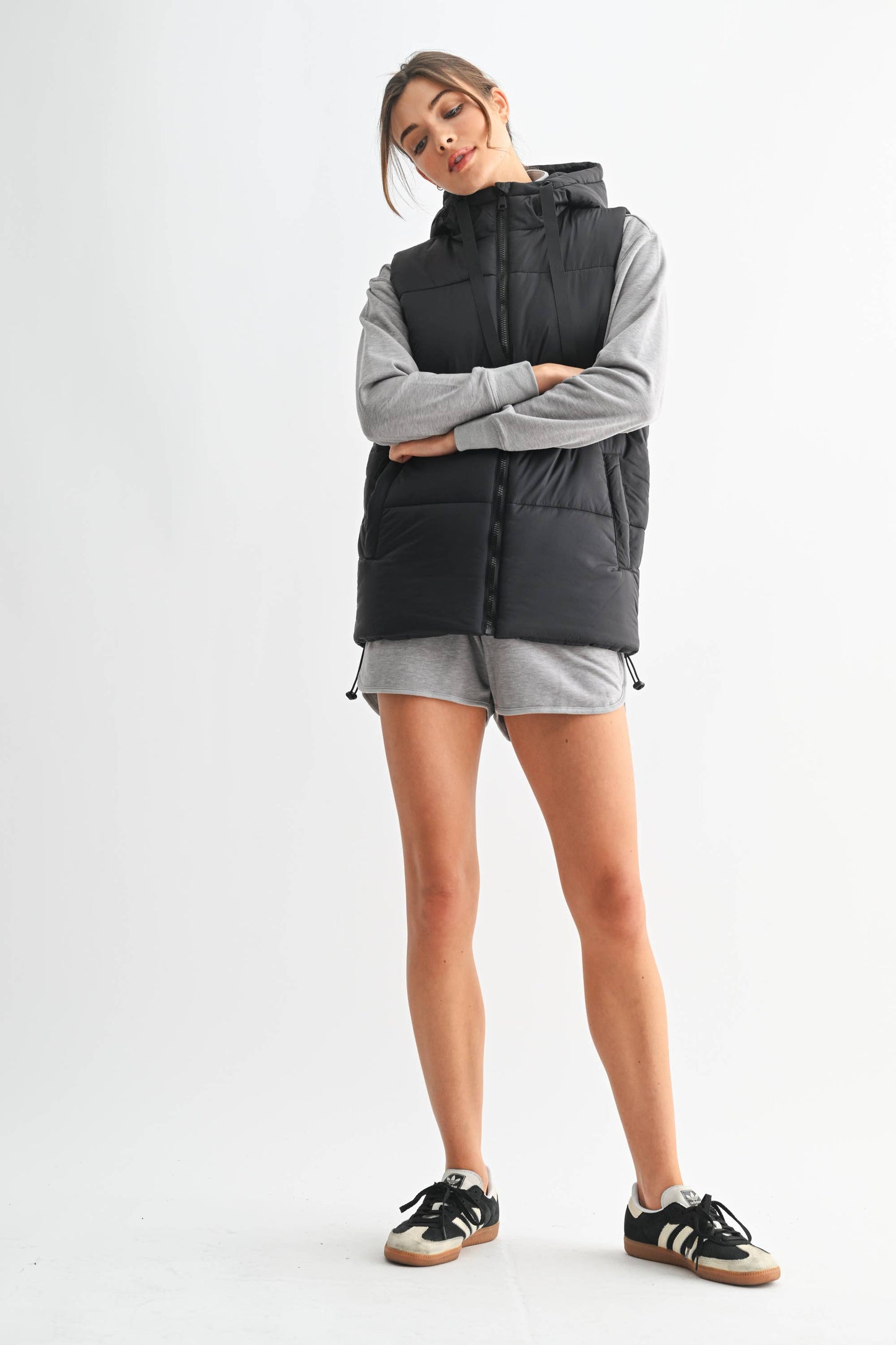 Mono B Longline High Neck Padded Vest