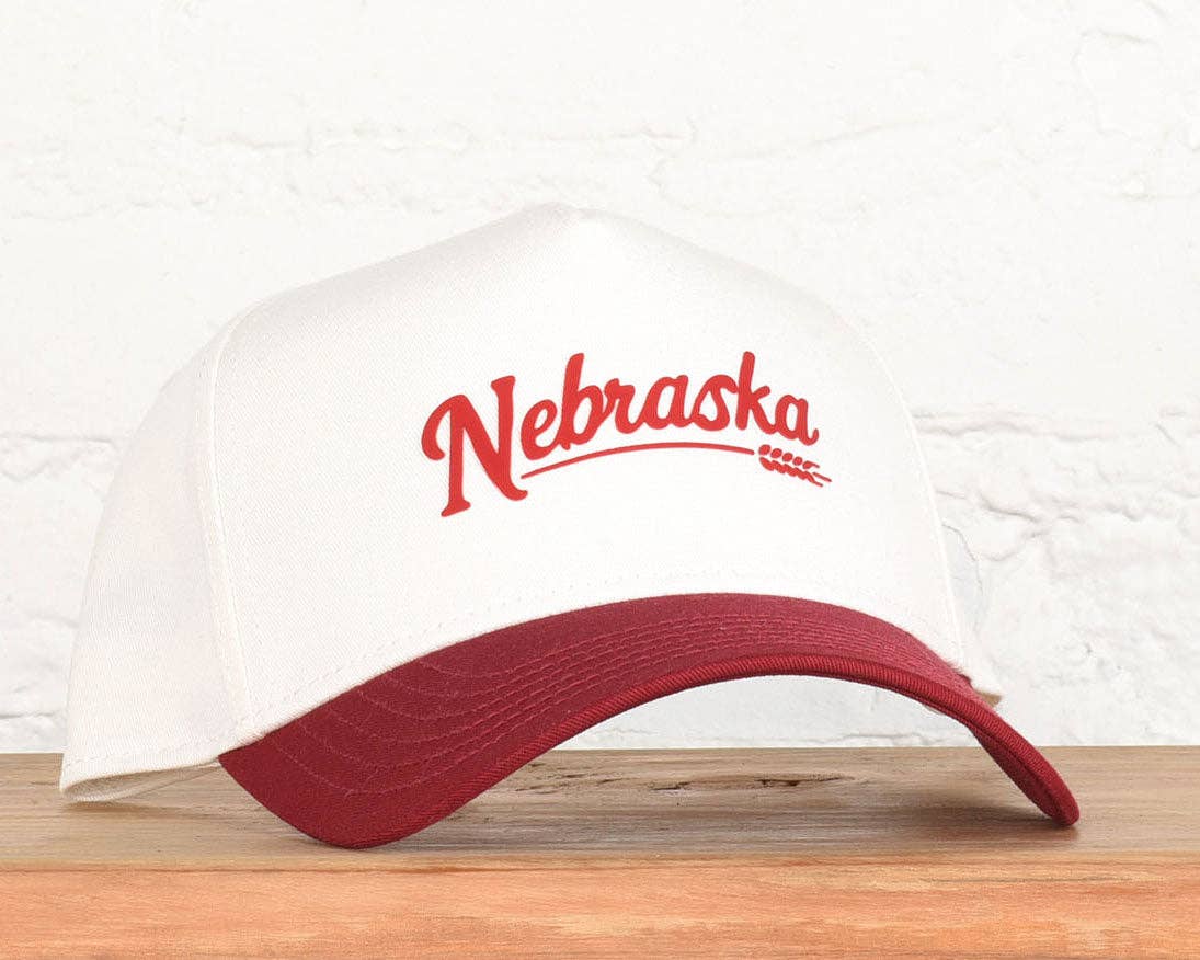 Nebraska Flat Water Two Tone Snapback: Natural/Cardinal
