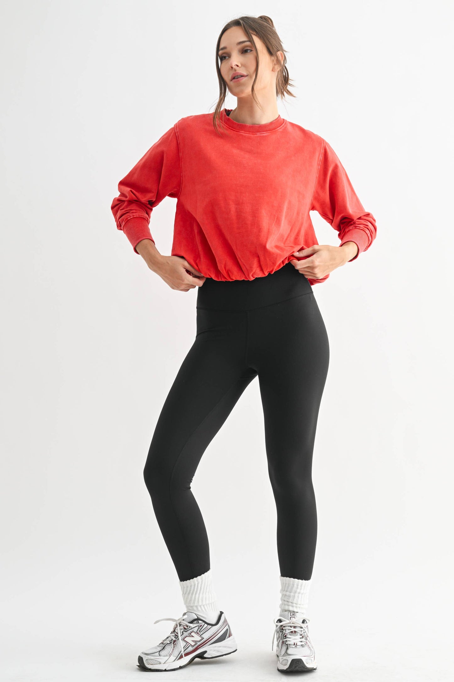 Mono B Mineral Cloud Bubble Hem Pullover