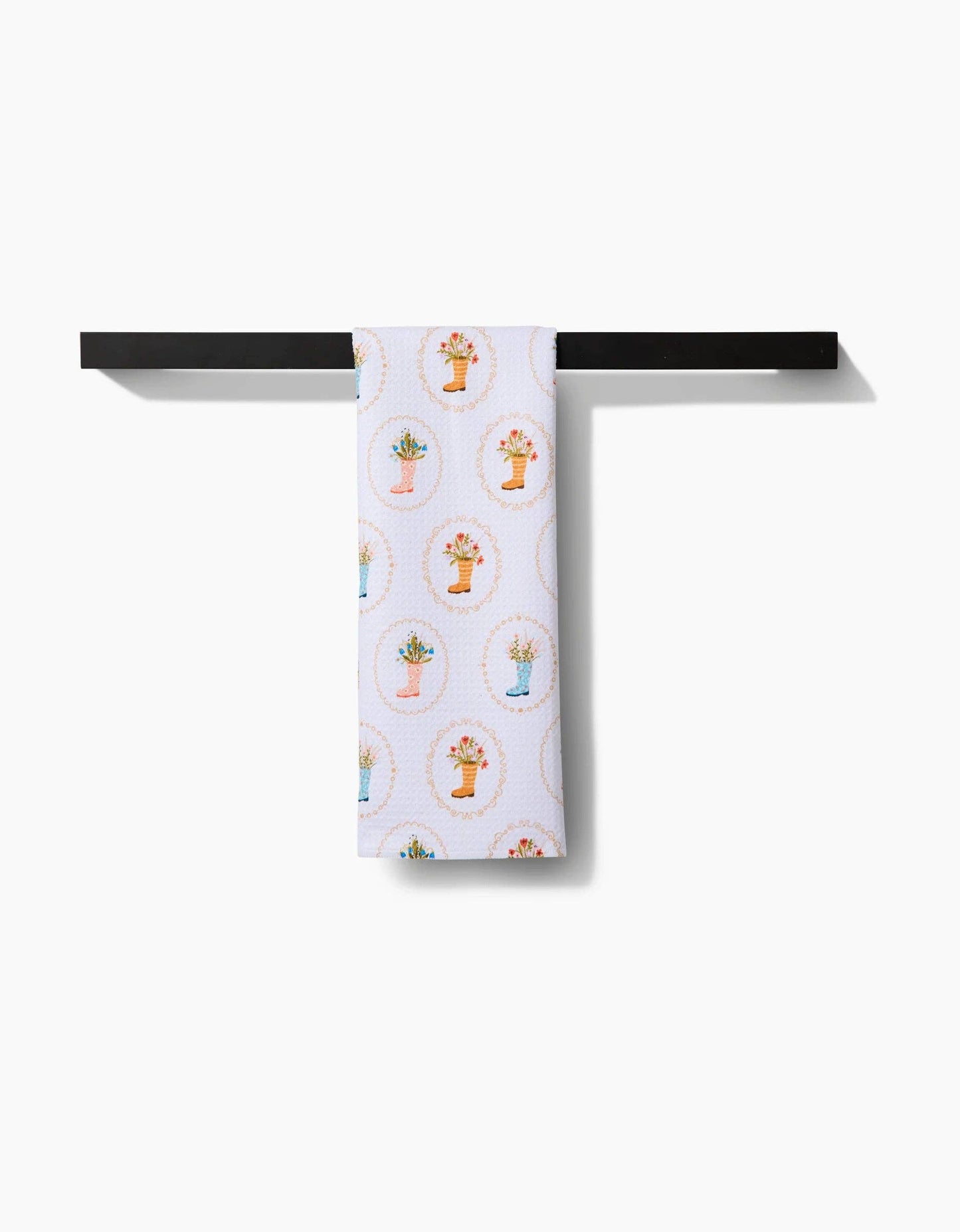 Rainboots in Bloom Tea Towel