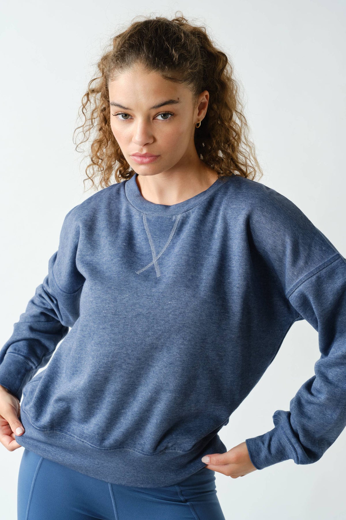 Mono B Garnet Red Burned Out Crewneck Sweater