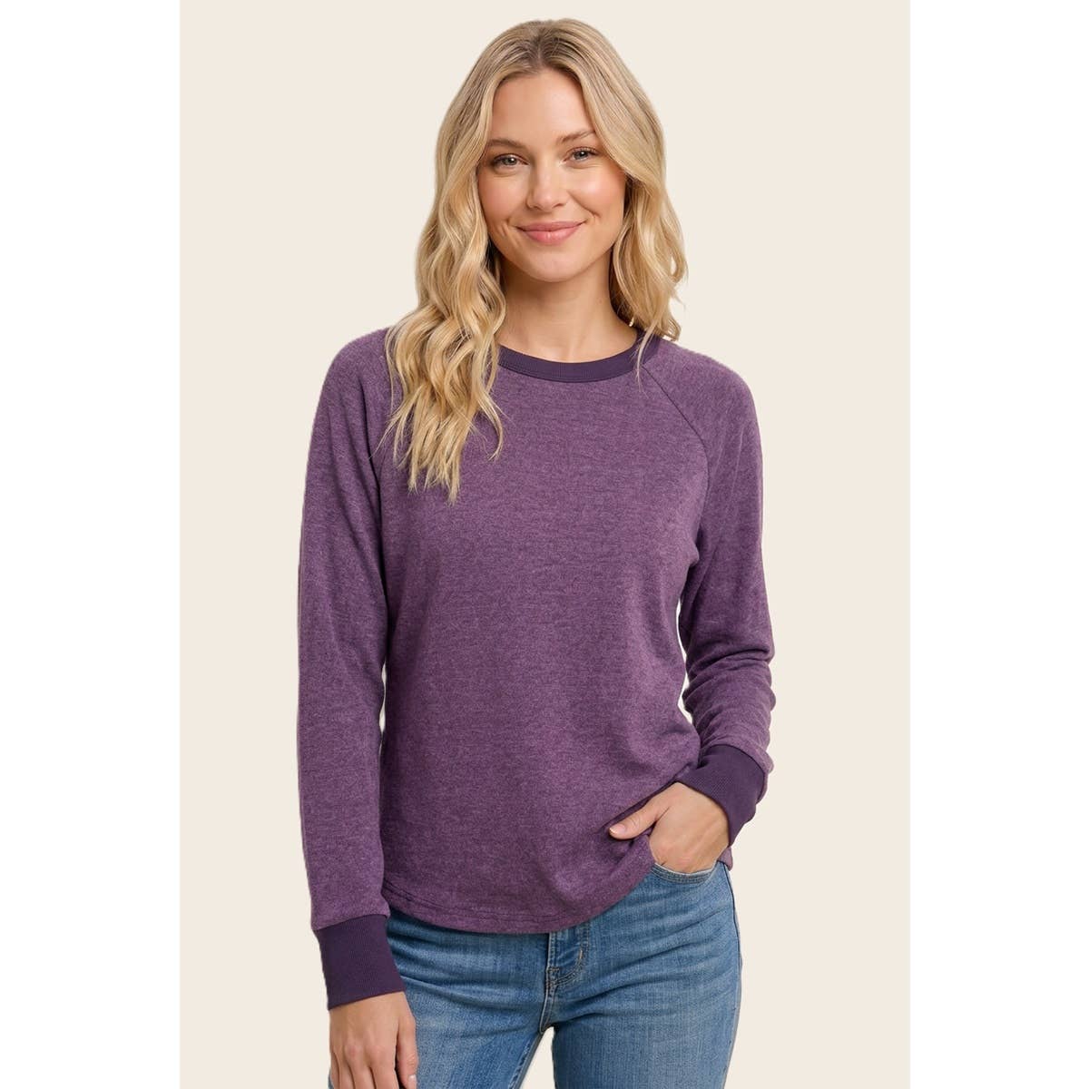Soft brushed knit everyday top