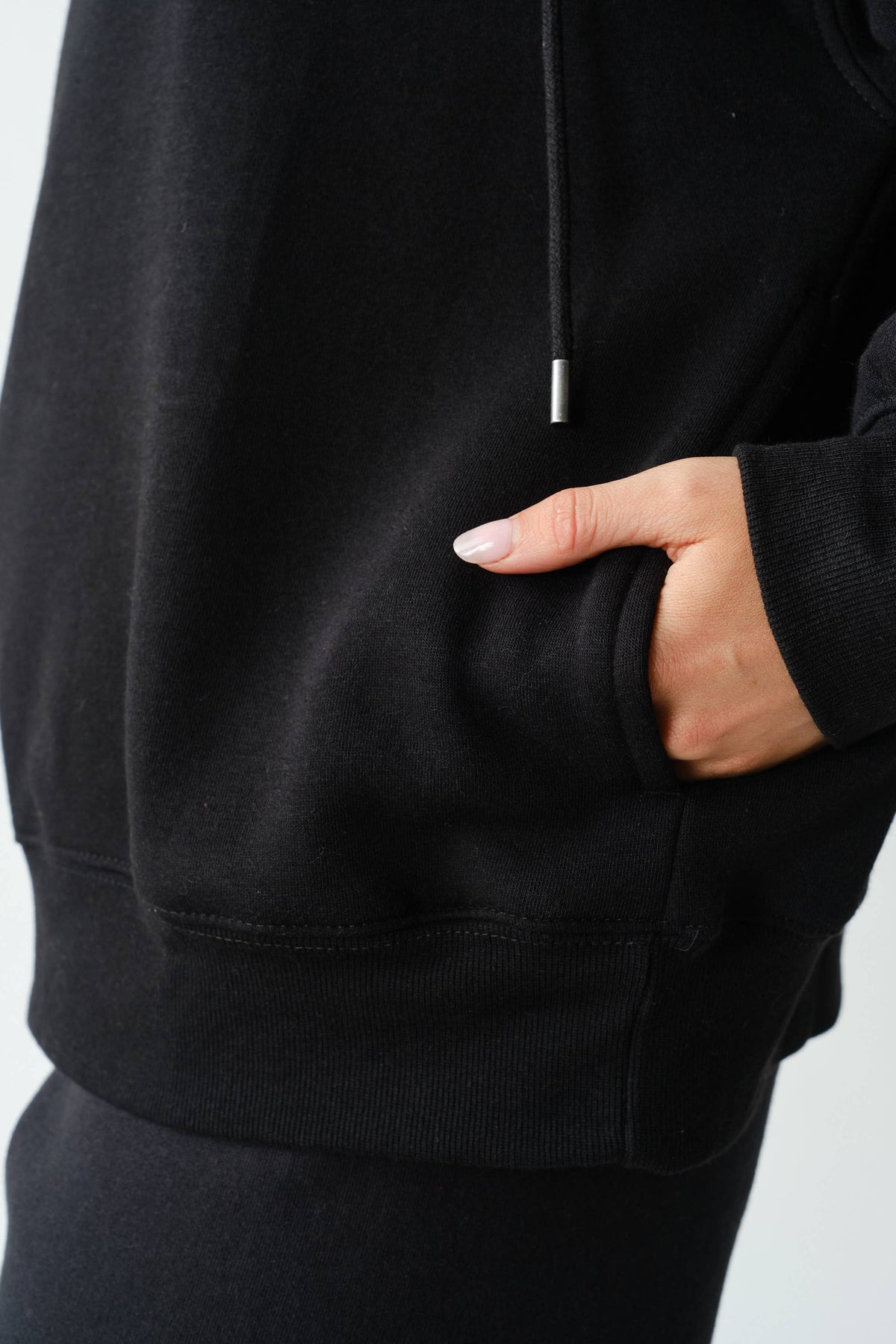 Mono B Black Fleece Half-Zip Pullover