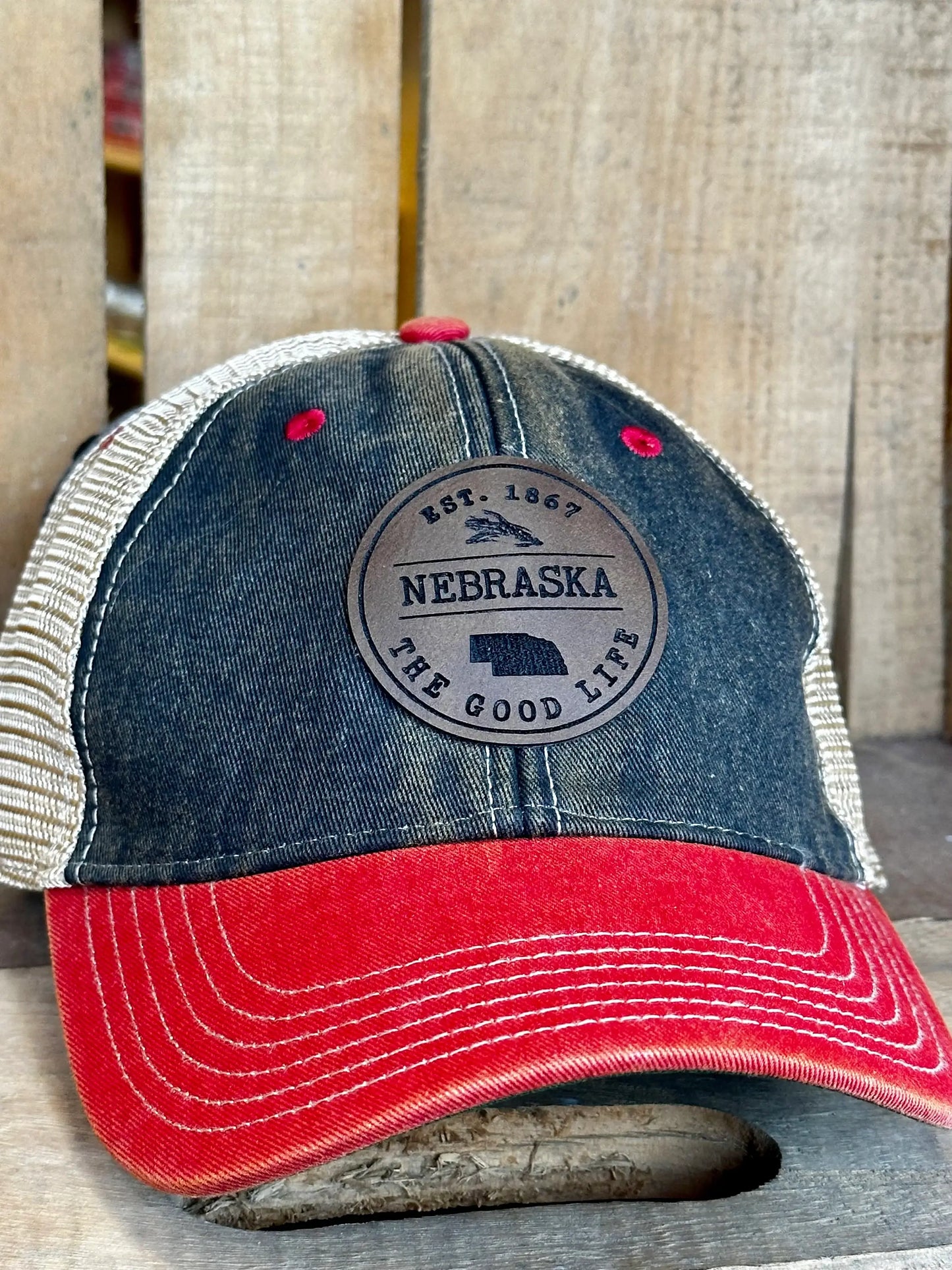 Leather Nebraska State Hat