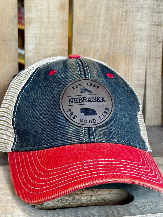 Leather Nebraska State Hat
