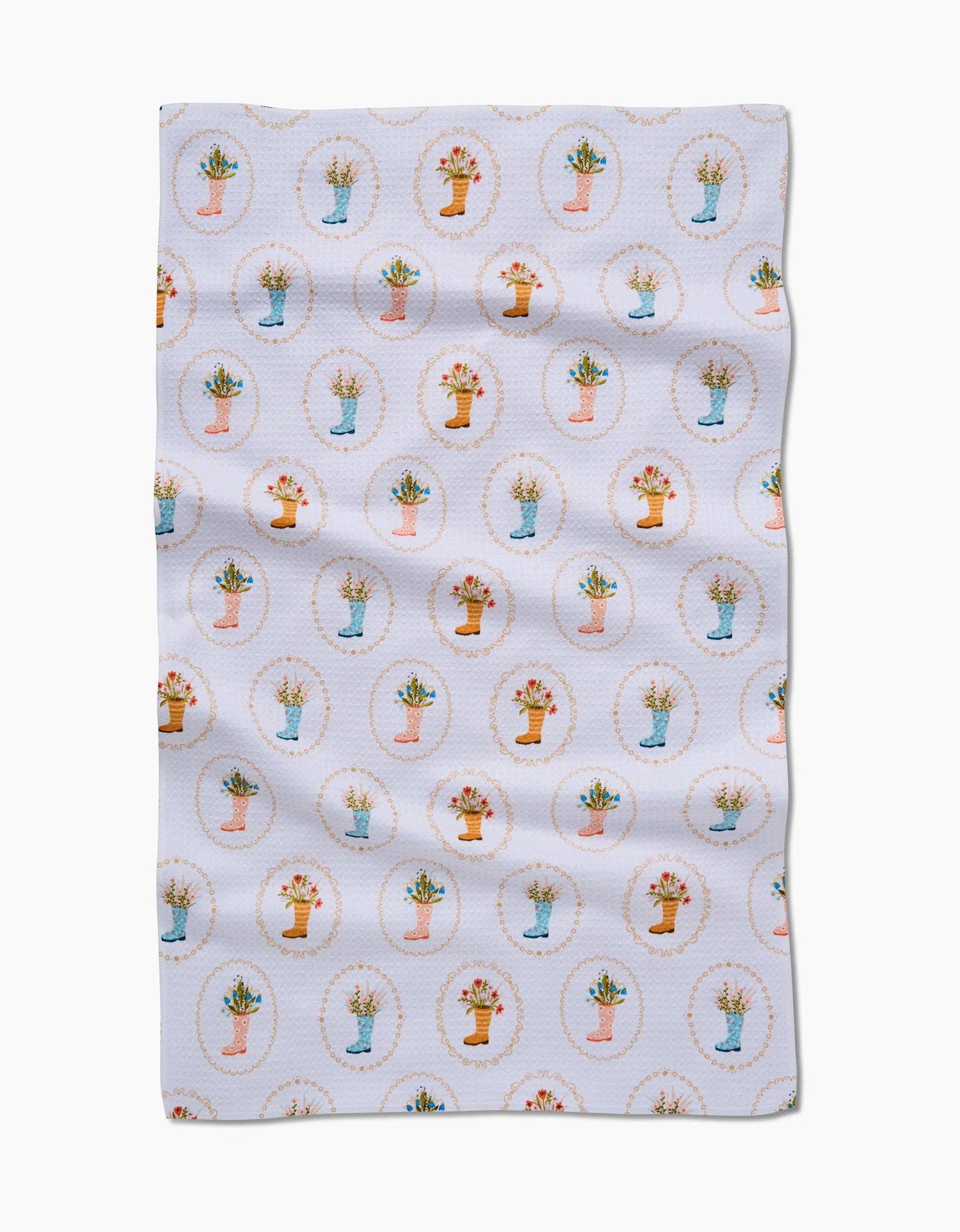 Rainboots in Bloom Tea Towel