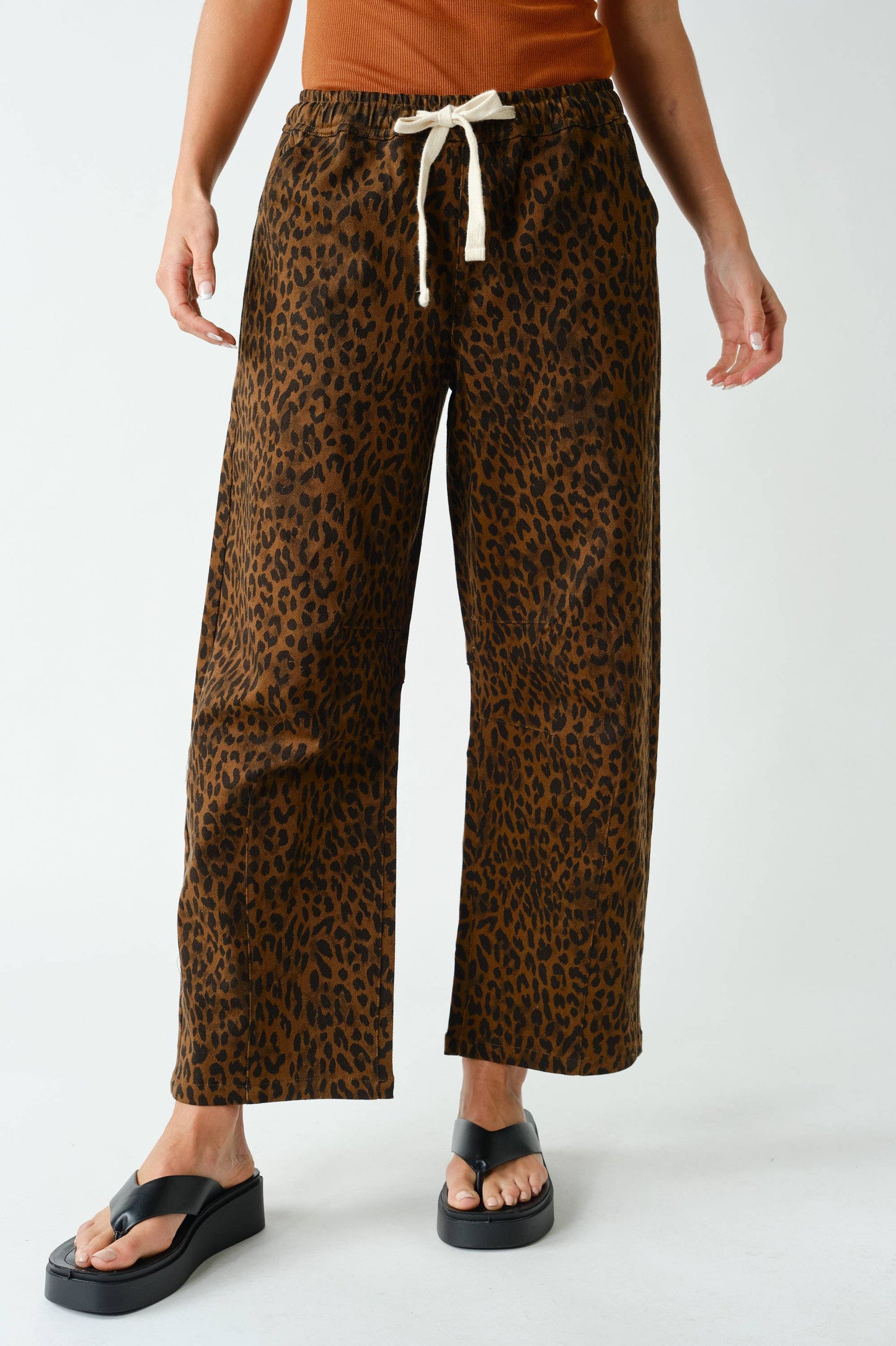 Mono B Leopard Lounge Wide-Leg Pants