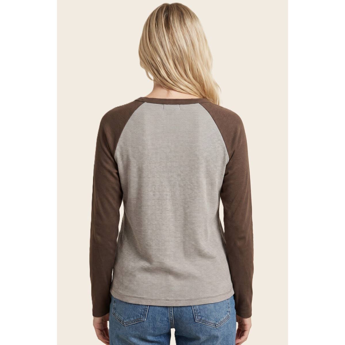 Brown Pinstriped Top