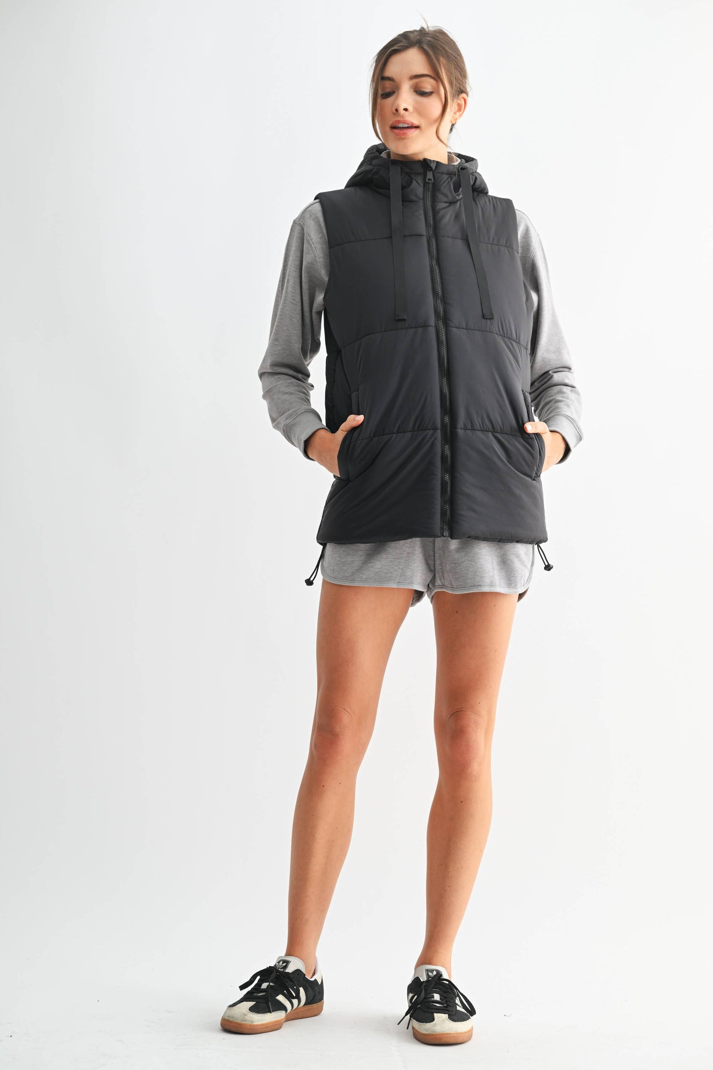 Mono B Longline High Neck Padded Vest