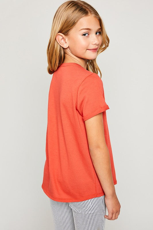 Kids V-Neck Criss-Cross Tee