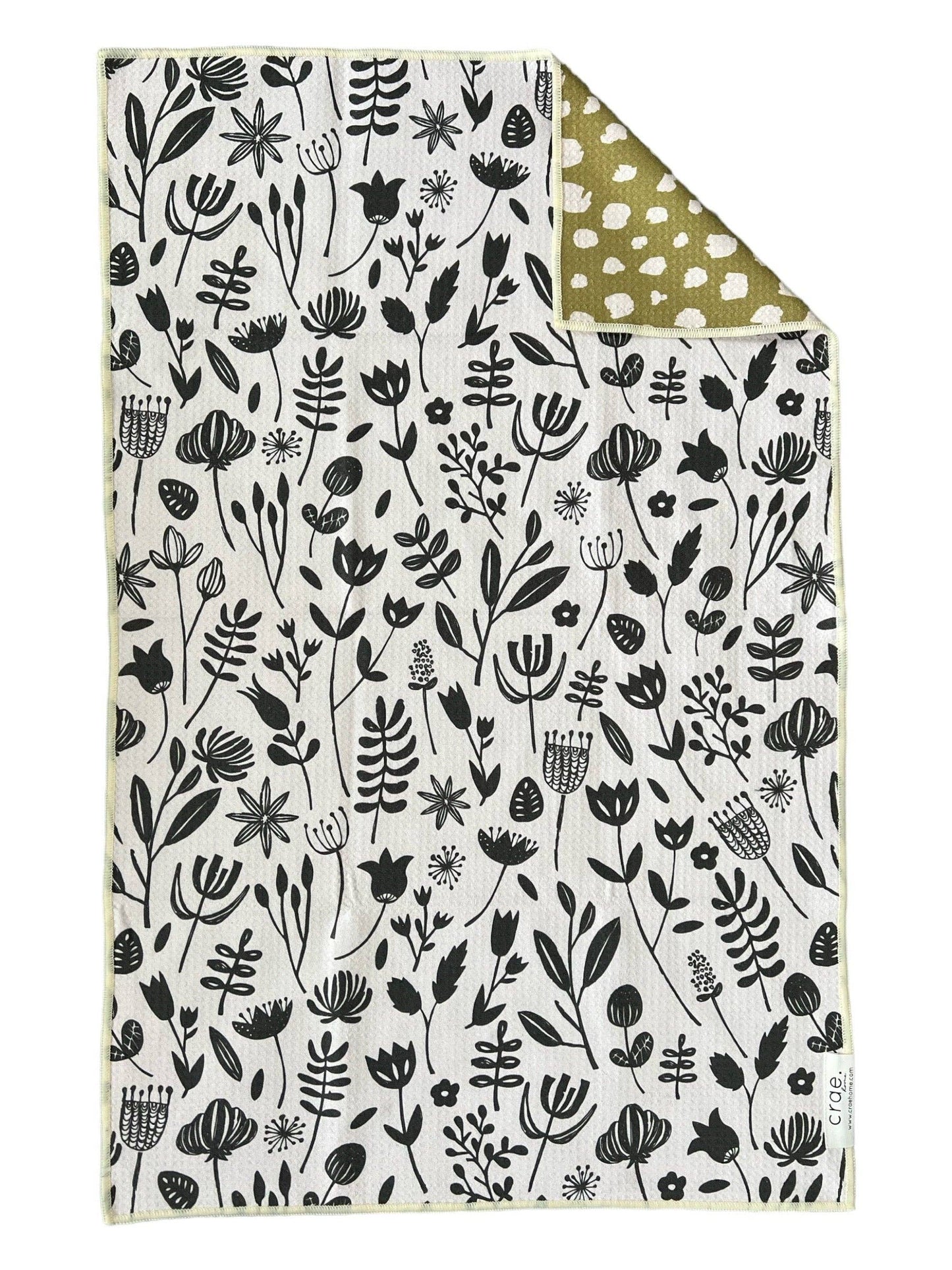 Vintage Highway: Reversible Hand Towel: Cream/Pea Green / Hand Towel