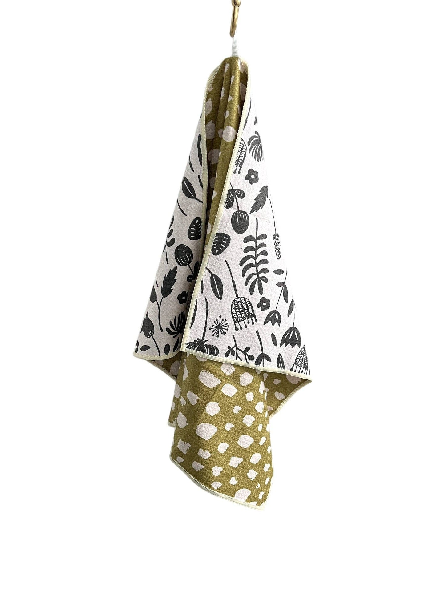 Vintage Highway: Reversible Hand Towel: Cream/Pea Green / Hand Towel