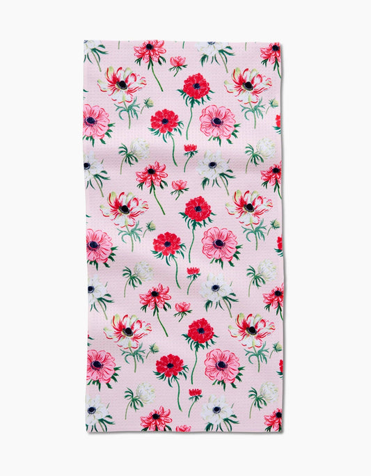 Anemone Garden Flowers Bar Towel