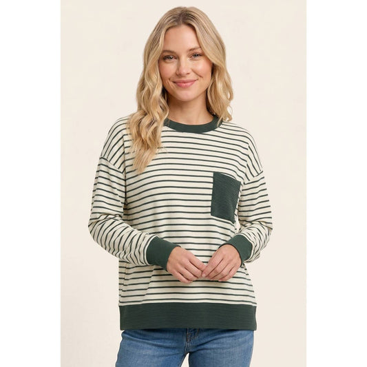 Olive Striped Sweater