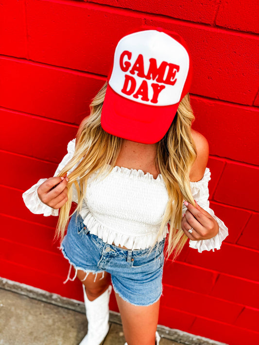 Game Day Red/White Trucker Hat