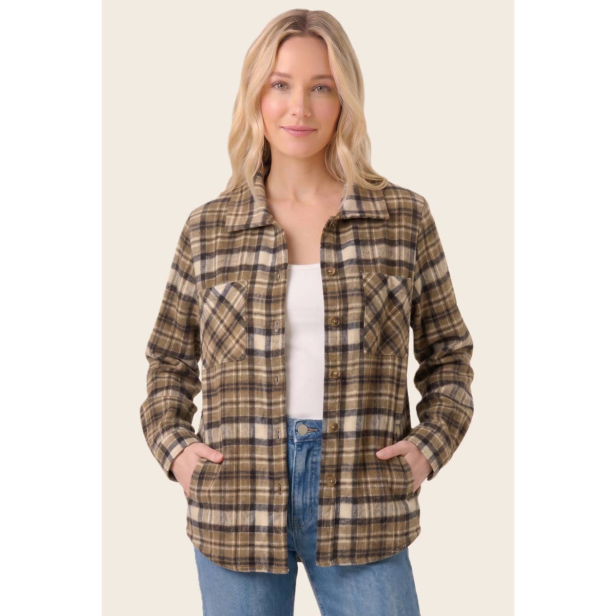 Brown Button Down Flannel Jacket