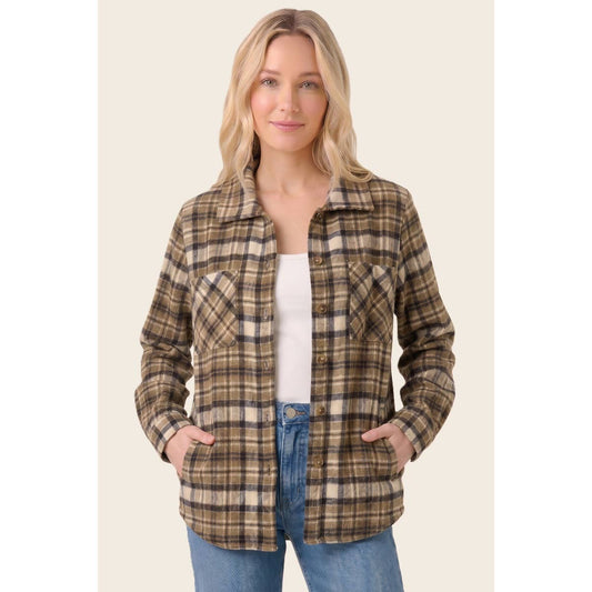 Brown Button Down Flannel Jacket