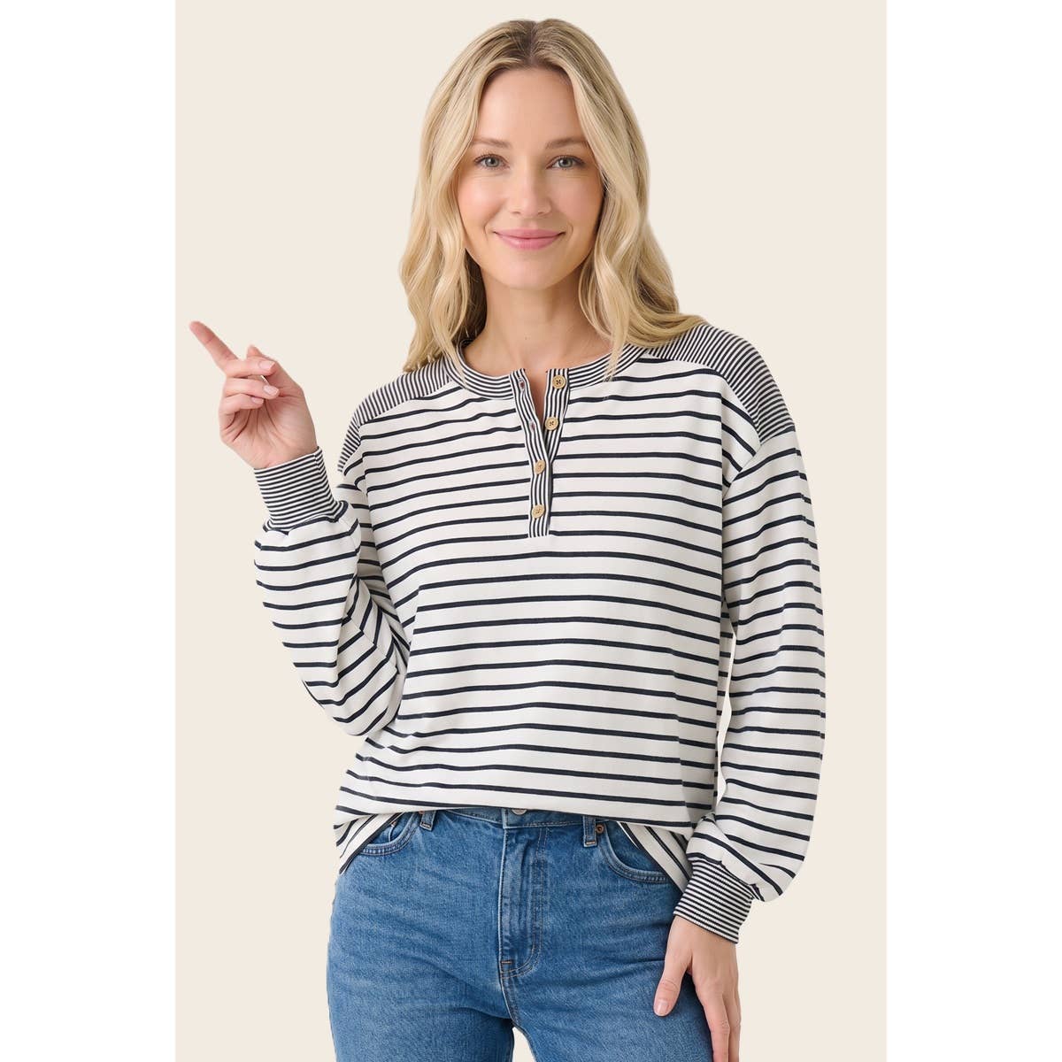 Charcoal Striped Top