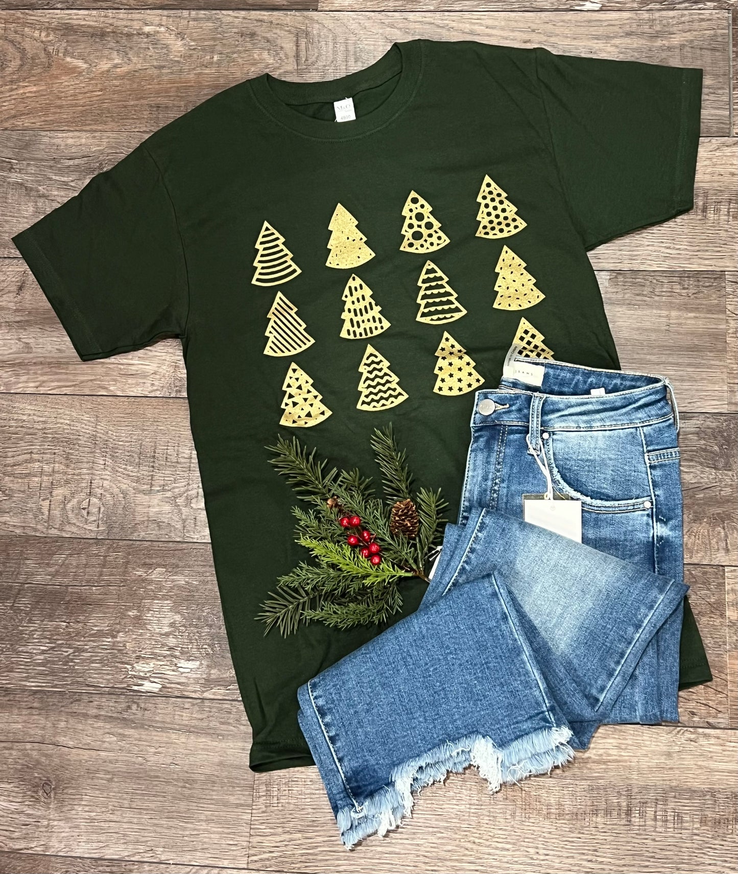 Gold Christmas Trees T-Shirt