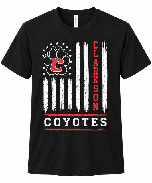 Clarkson Coyotes Flag T-Shirt