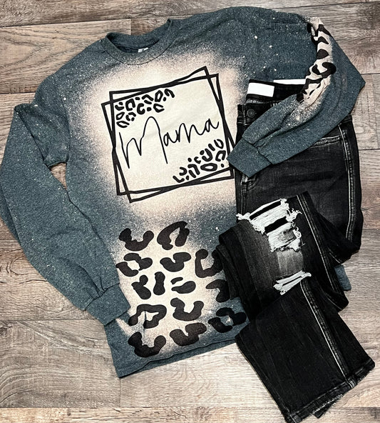 Leopard Mama Bleached Long Sleeve