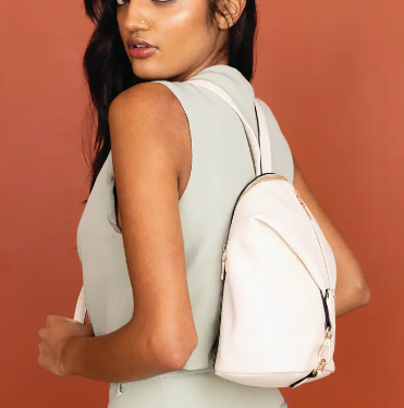 Linnette Foldover Clasp Backpack w/ Zip Compartment