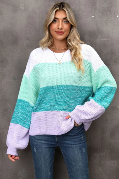 Cozy Pastel Striped Knit Sweater