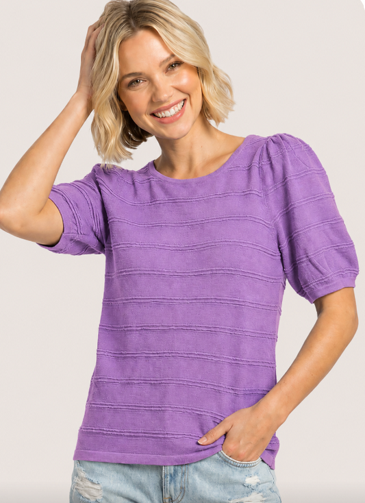 Orchid Textured Puff Sleeve Top