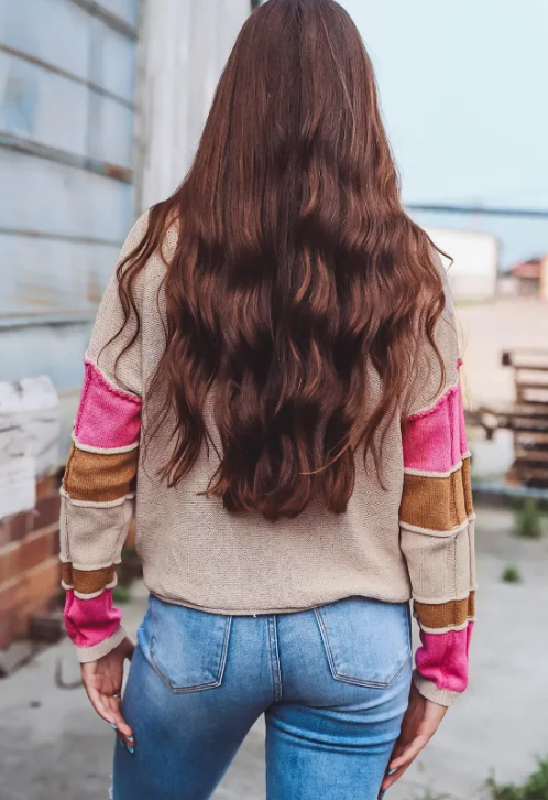 Color Block Sleeve Sweater