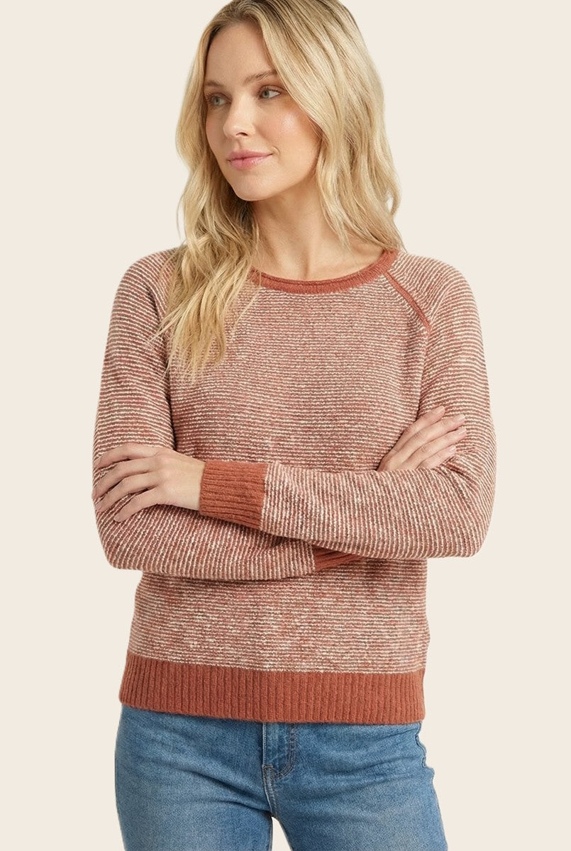 Color-Trimmed Pinstriped Sweater