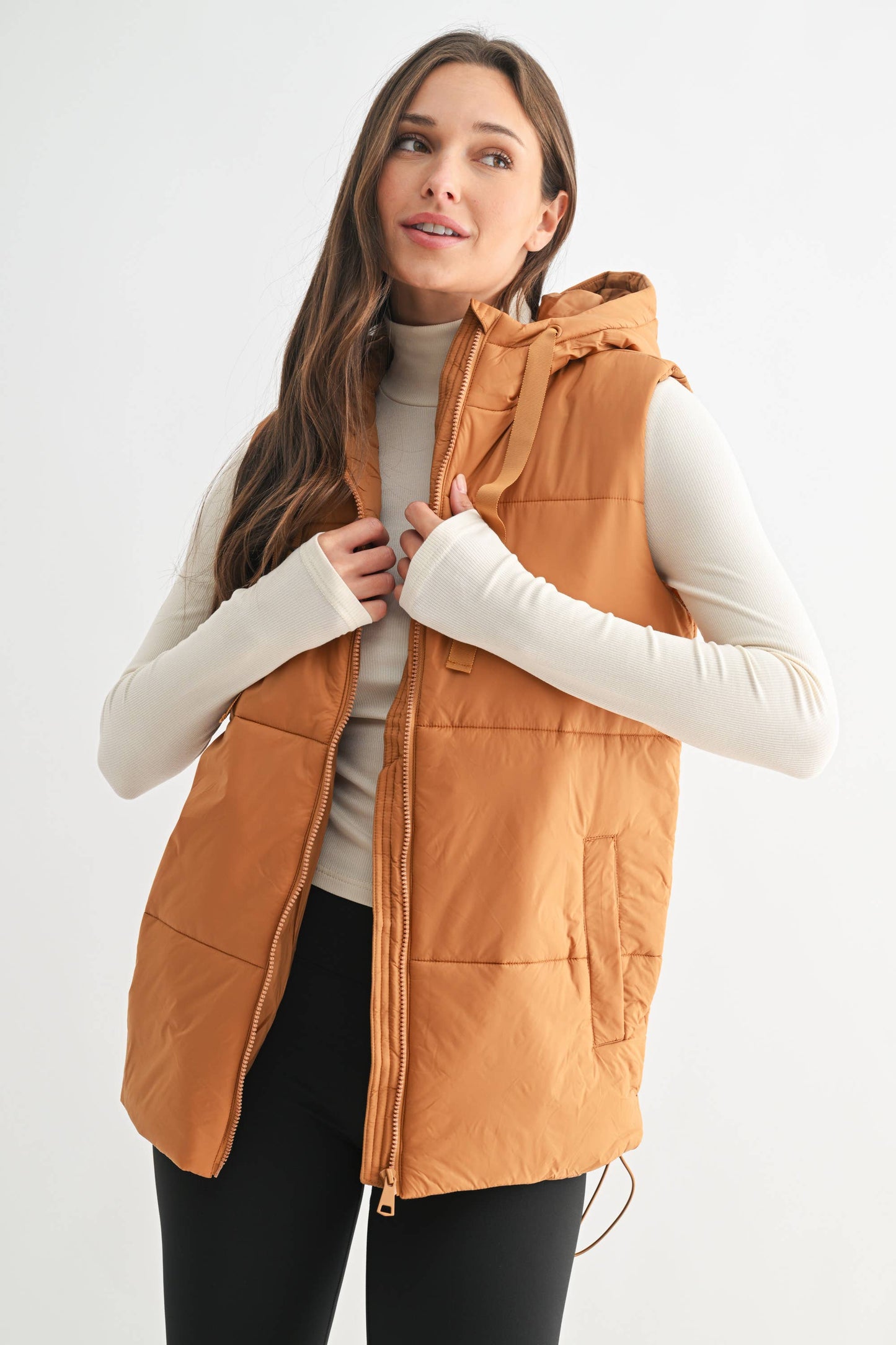 Mono B Longline High Neck Padded Vest