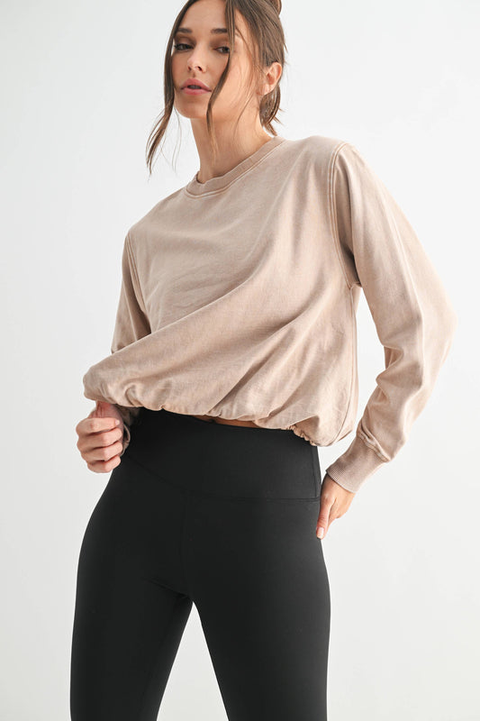 MONO B Mineral Cloud Bubble Hem Pullover