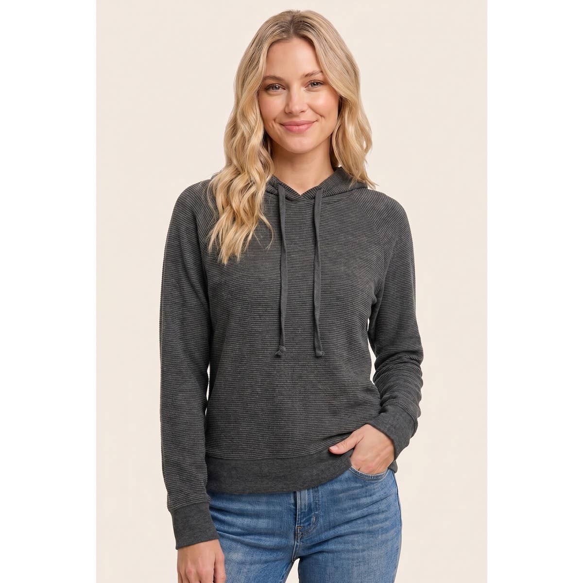 Black Pinstriped Hoodie