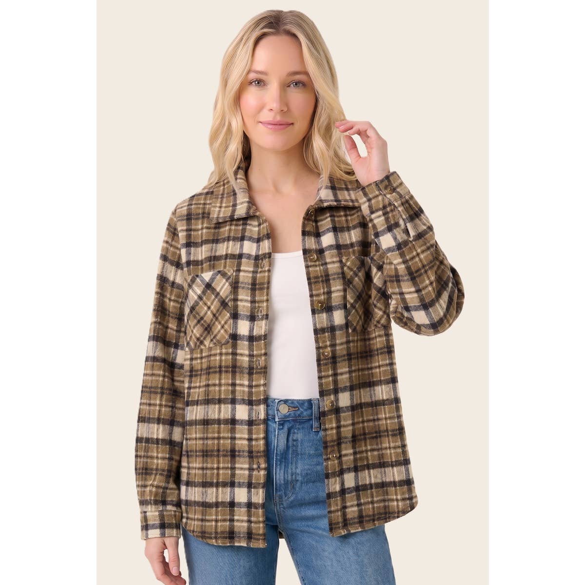 Brown Button Down Flannel Jacket