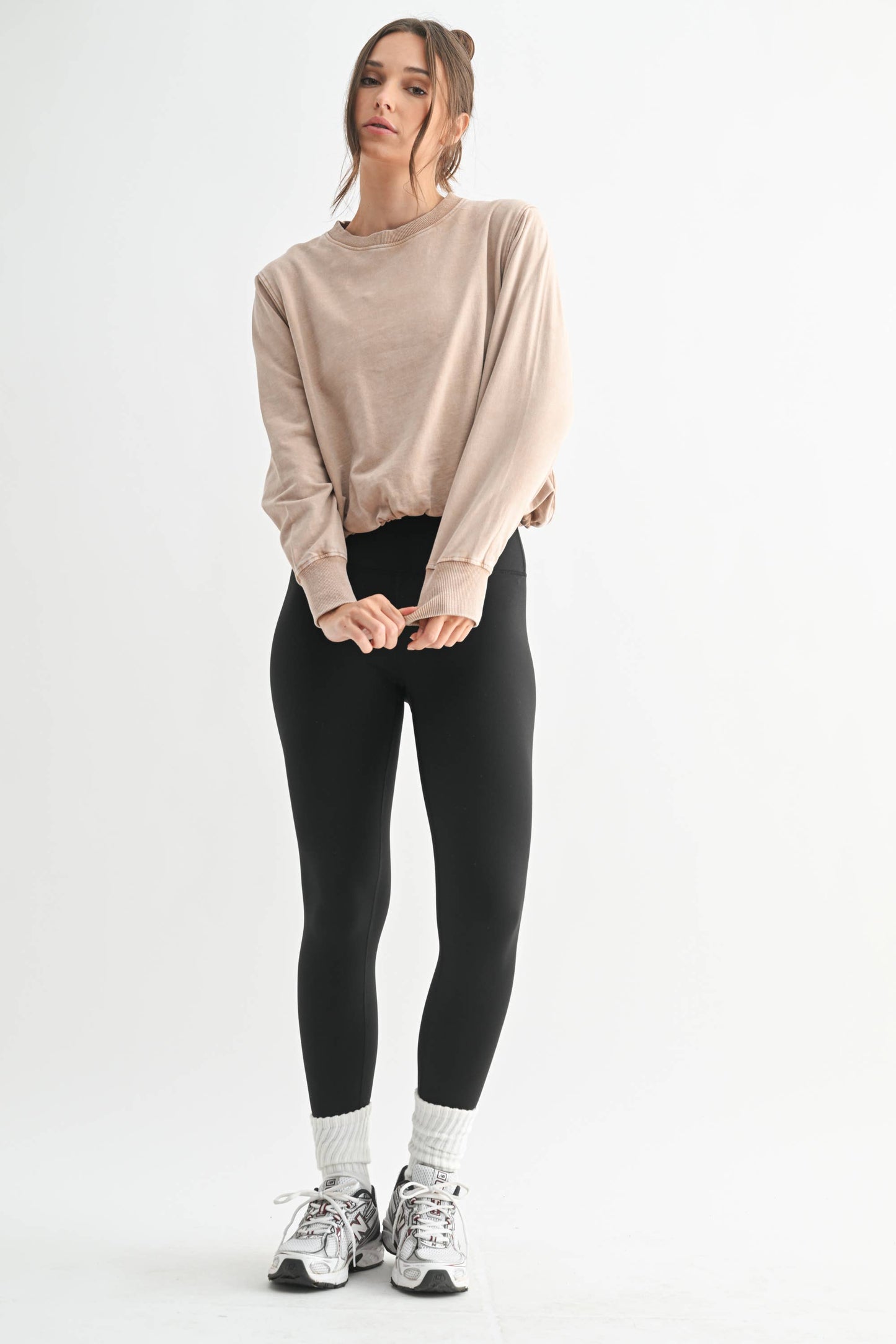 Mono B Mineral Cloud Bubble Hem Pullover
