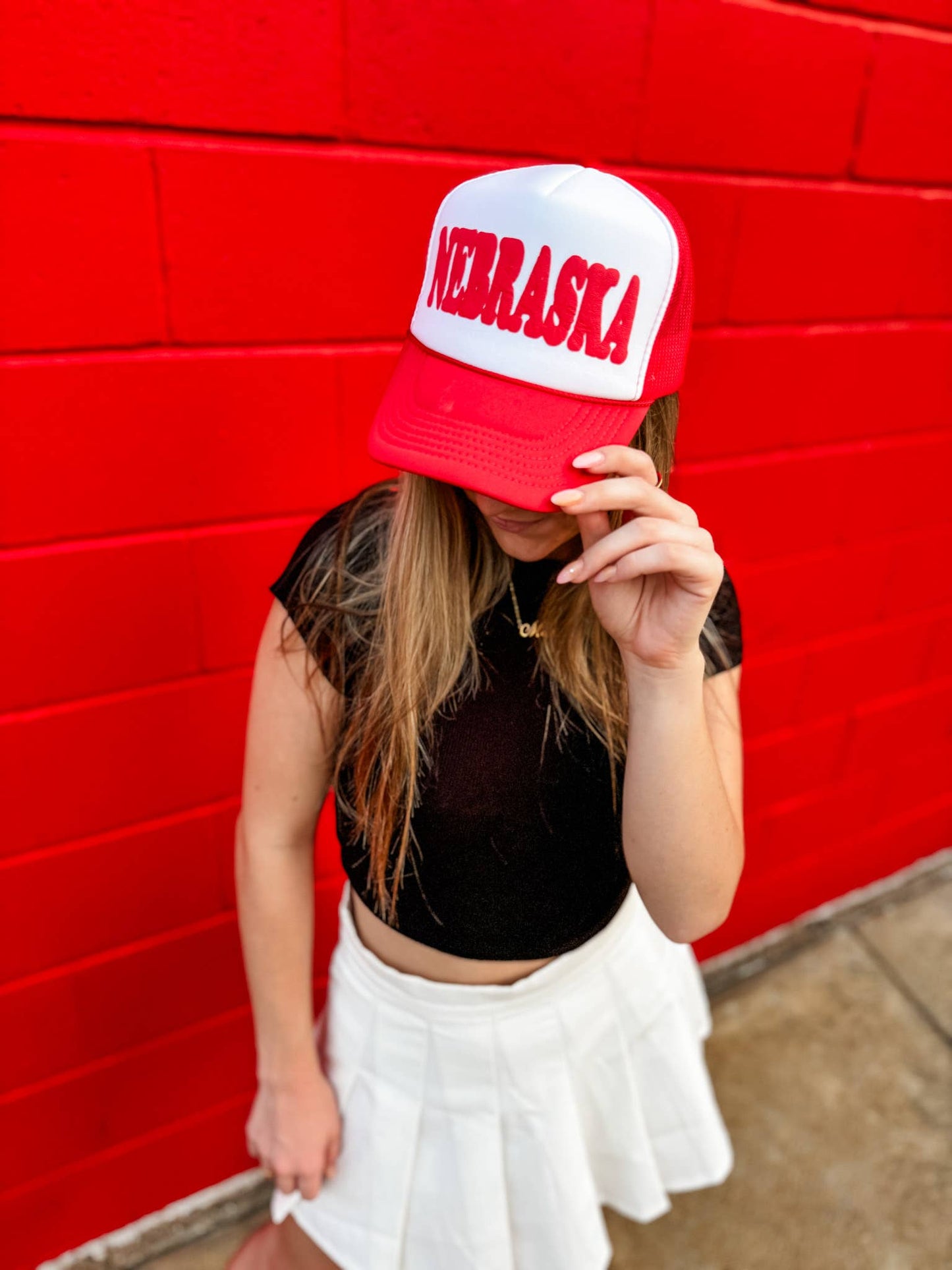 Nebraska Red & White Trucker Hat
