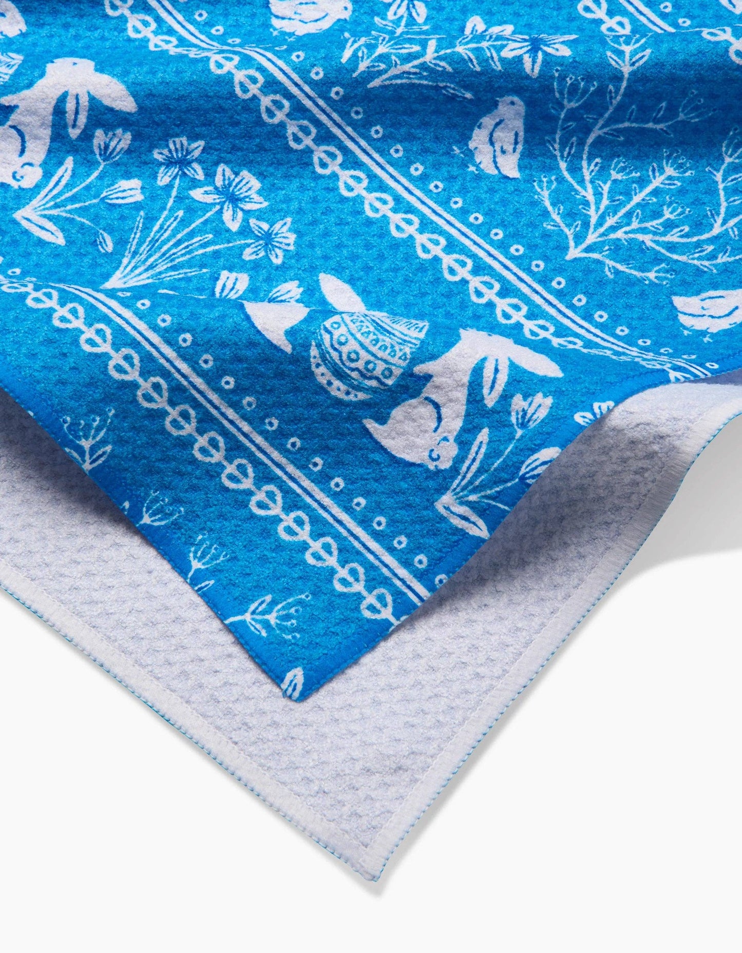 Delft Blue Easter Stripe Tea Towel