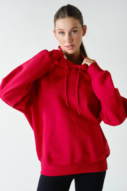 Mono B Red Drop Shoulder Hoodie
