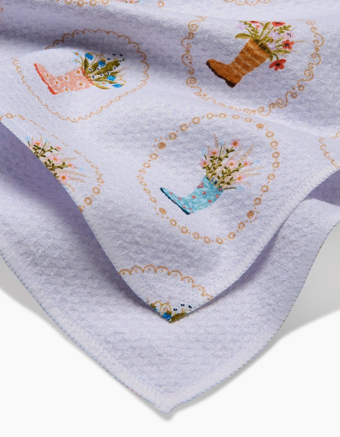 Rainboots in Bloom Tea Towel