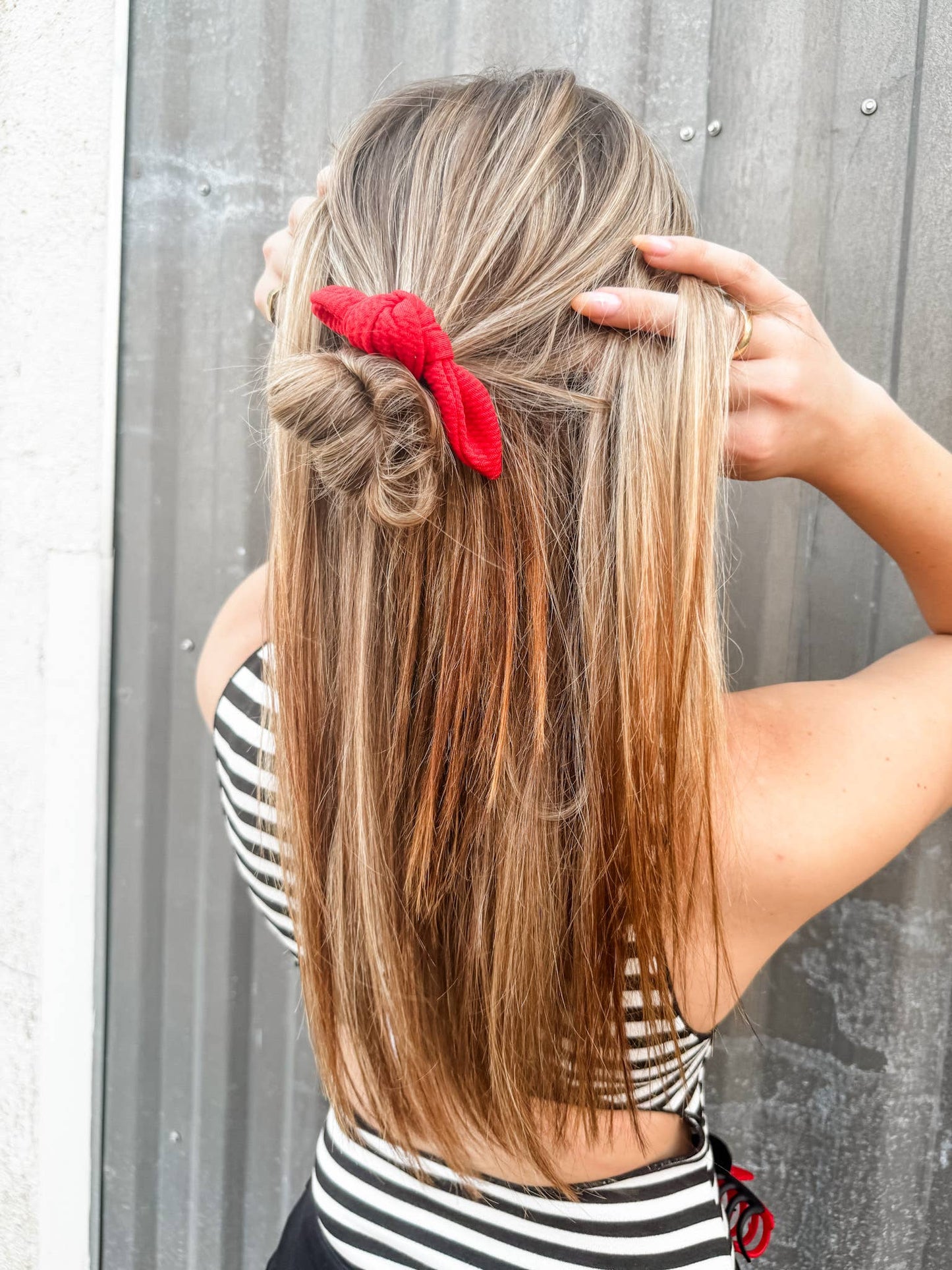 Scarlet Red Pony Bow