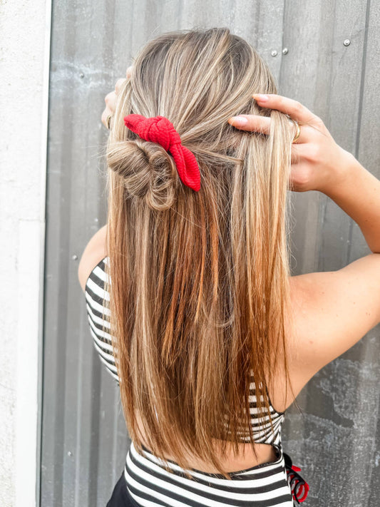 Scarlet Red Pony Bow