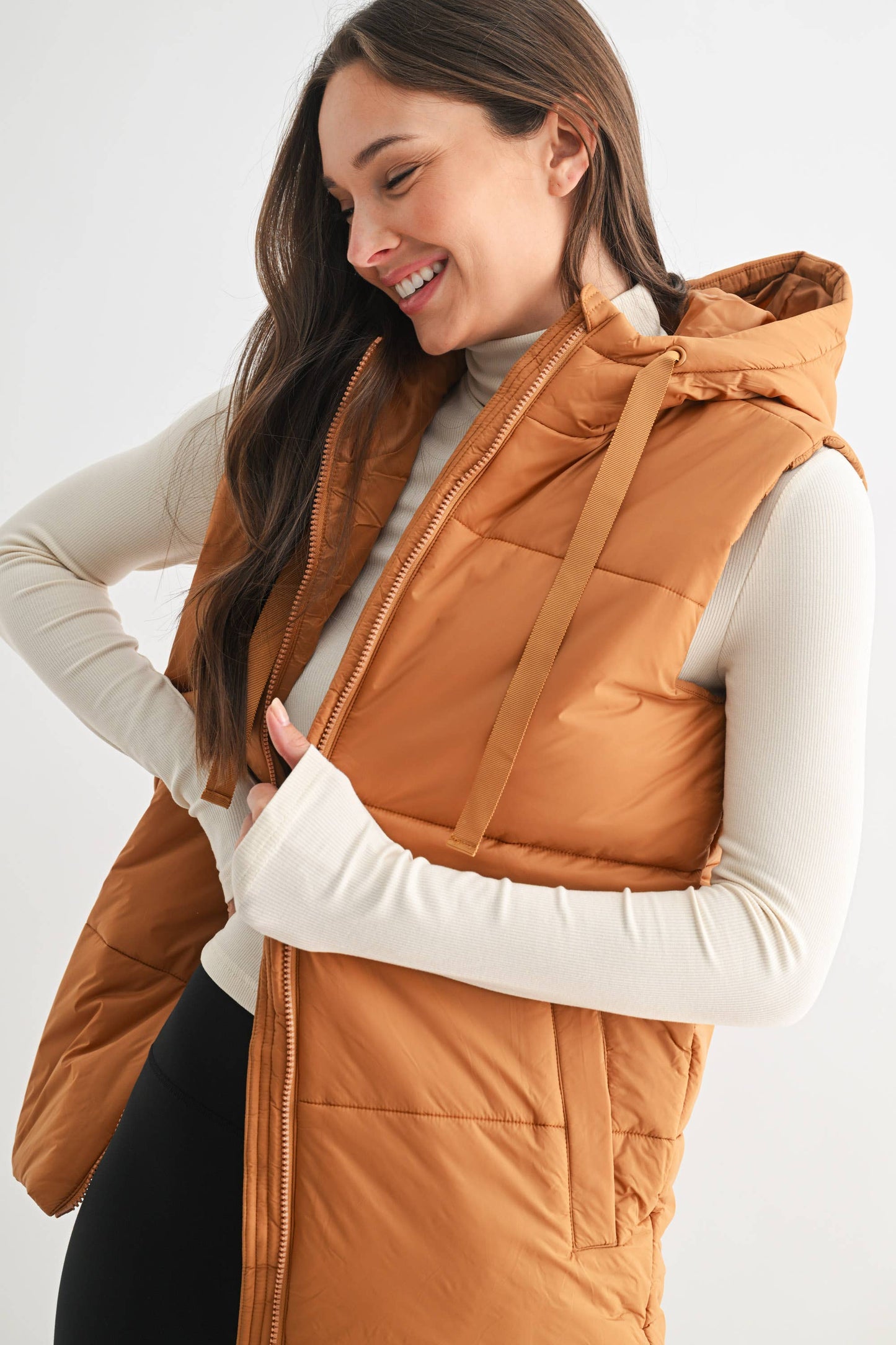 Mono B Longline High Neck Padded Vest