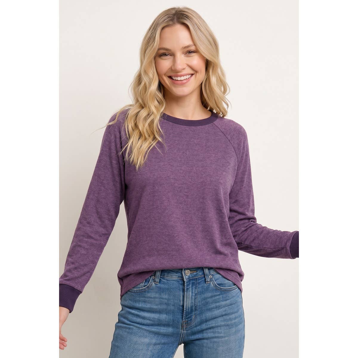 Soft brushed knit everyday top