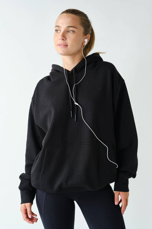Mono B Black Drop Shoulder Hoodie