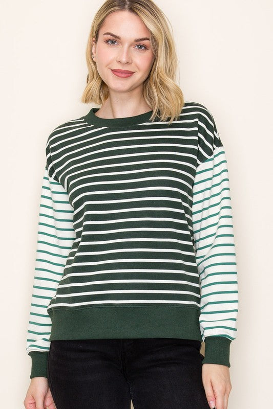 Stripe French Terry Sweatshirt