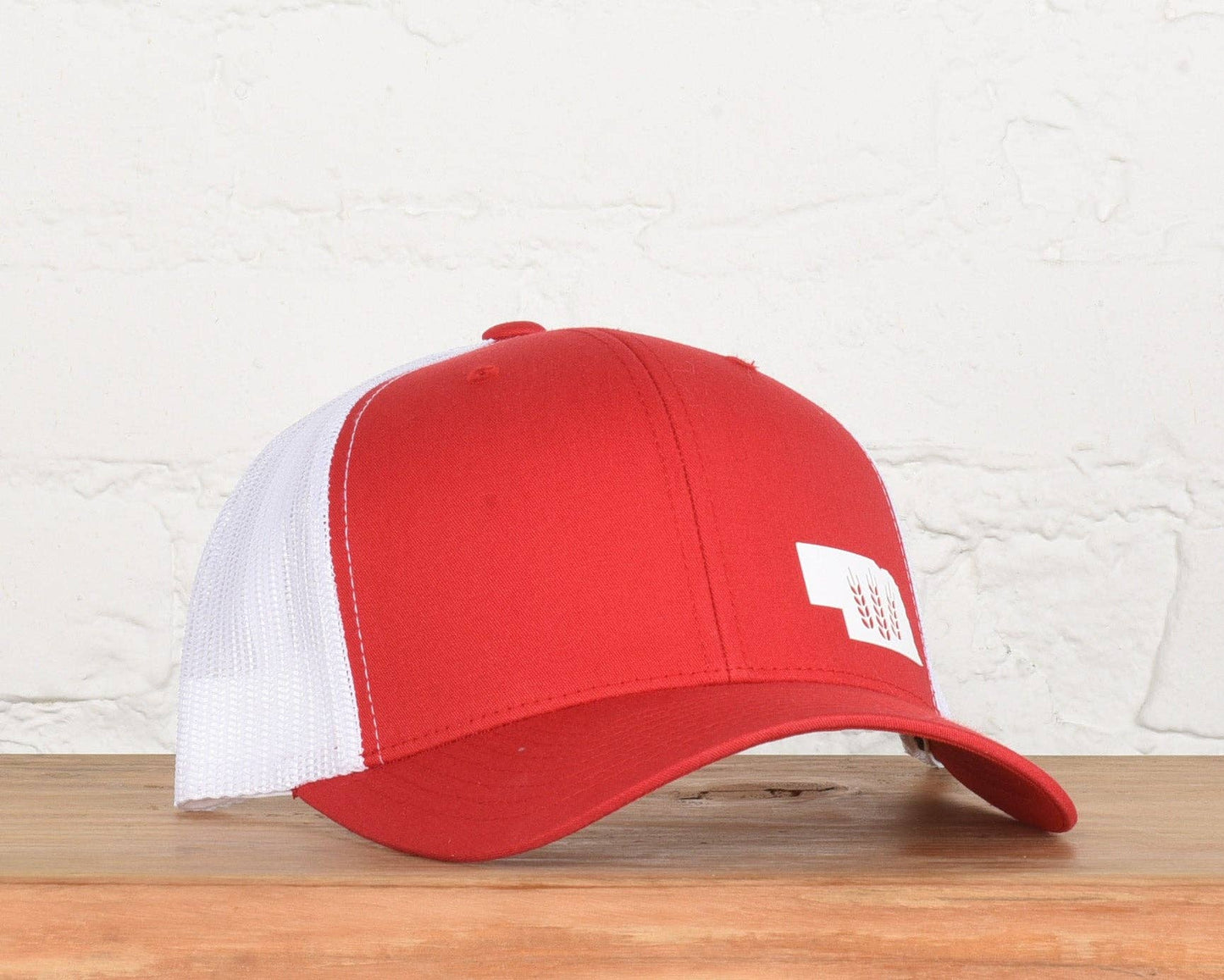 Nebraska Braided Wheat Snapback: Red/White